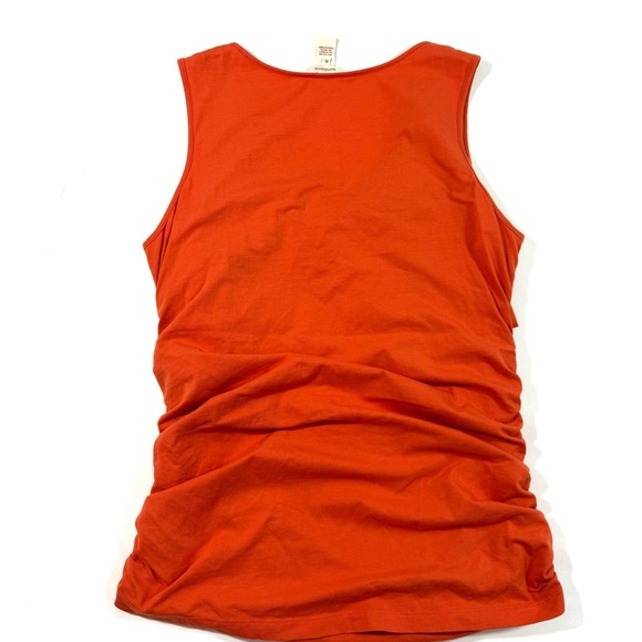 Sundance V Neck Ruched Tank Top Orange - Picture 2 of 5